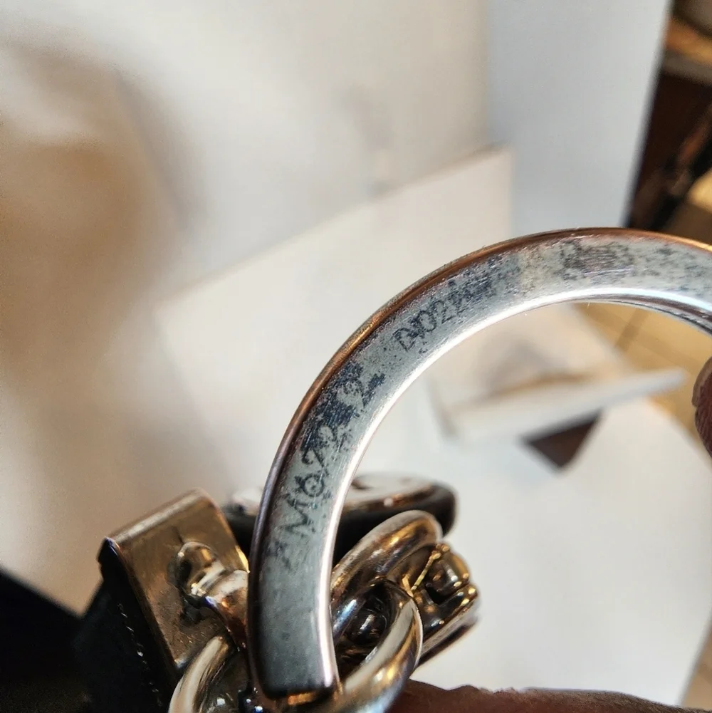 Louis Vuitton Taiga Porte Cles Neo Key Ring /Charm Black and Sliver